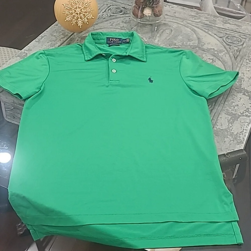 Ralph Lauren Men's performance green polo shirt s
